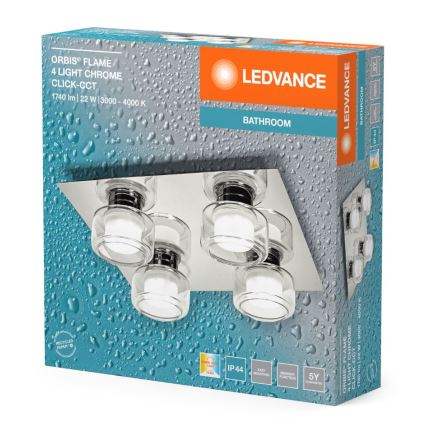 Ledvance - Plafón LED de baño ORBIS FLAME 4xLED/5,5W/230V 3000/4000K IP44 cromo