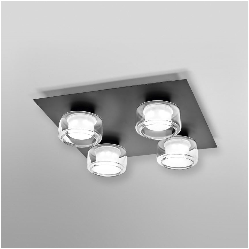 Ledvance - Plafón LED de baño ORBIS FLAME 4xLED/5,5W/230V 3000/4000K IP44 negro