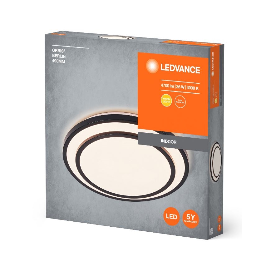 Ledvance - Plafón LED ORBIS BERLIN LED/36W/230V negro