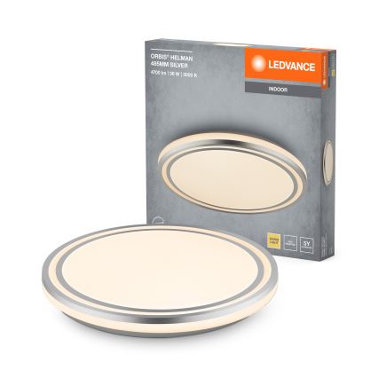 Ledvance - Plafón LED ORBIS HELMAN LED/36W/230V diá. 48,5 cm plata