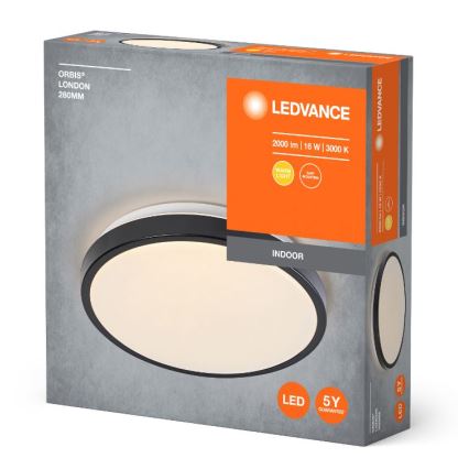 Ledvance - Plafón LED ORBIS LONDON LED/16W/230V negro