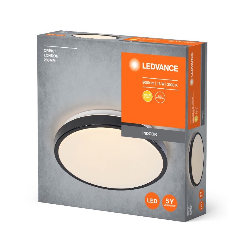 Ledvance - Plafón LED ORBIS LONDON LED/16W/230V negro