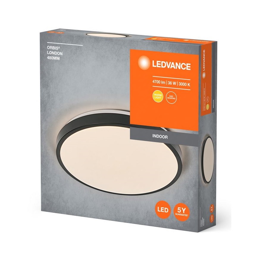 Ledvance - Plafón LED ORBIS LONDON LED/36W/230V negro