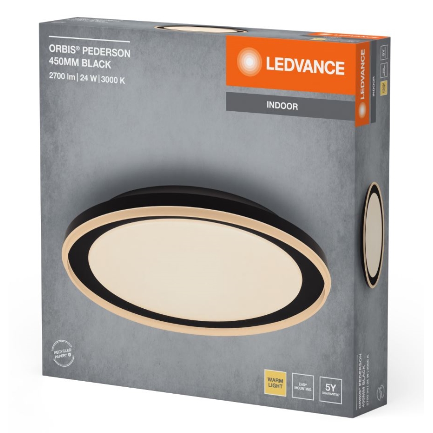 Ledvance - Plafón LED ORBIS PEDERSON LED/24W/230V diá. 45 cm negro