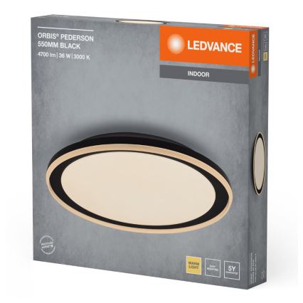 Ledvance - Plafón LED ORBIS PEDERSON LED/36W/230V diá. 55 cm negro