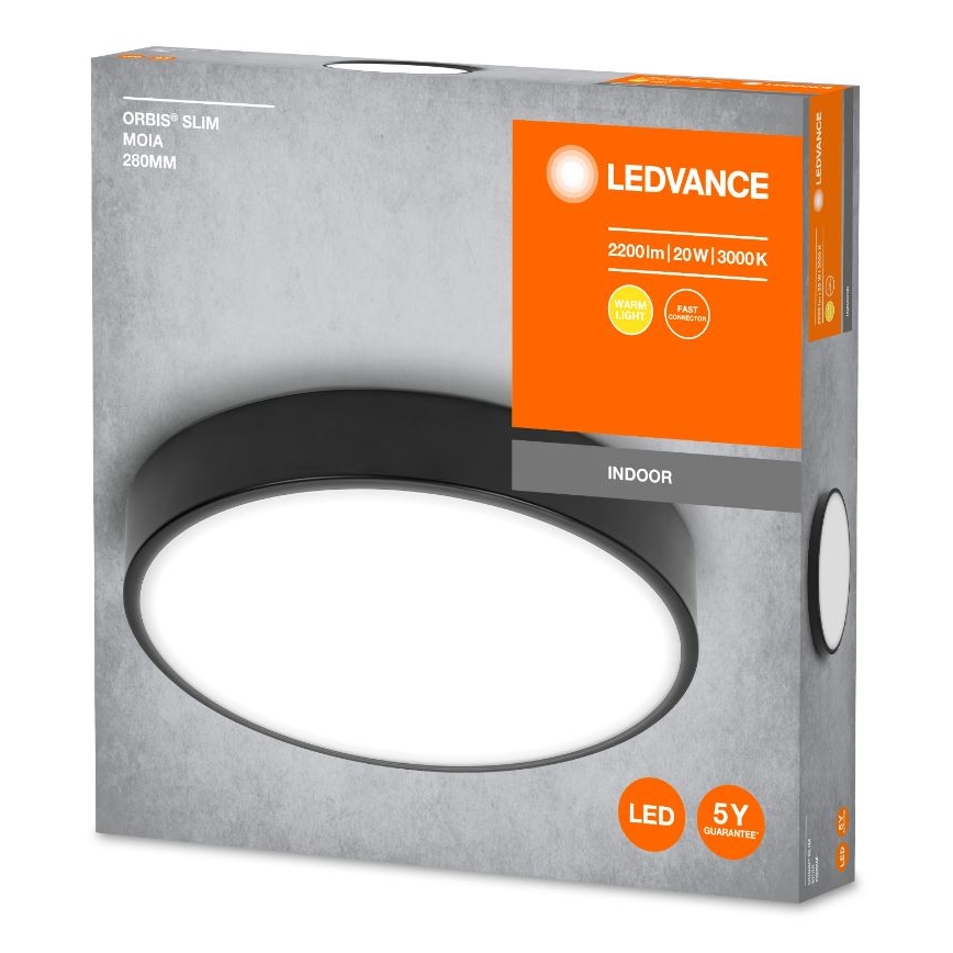 Ledvance - Plafón LED ORBIS SLIM LED/20W/230V negro