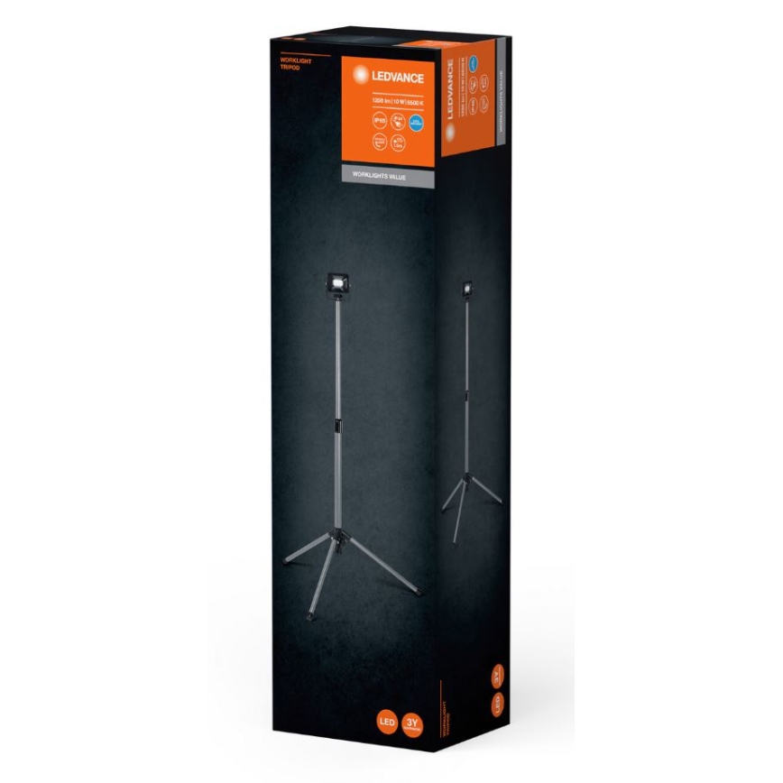Ledvance - Proyector LED de exterior con mango WORKLIGHT TRIPOD LED/10W/230V 6500K IP65