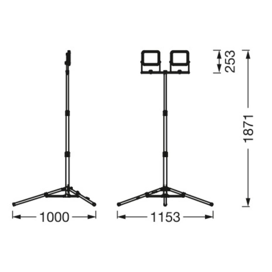 Ledvance - Proyector LED de exterior con soporte WORKLIGHT TRIPOD 2xLED/30W/230V 6500K IP65