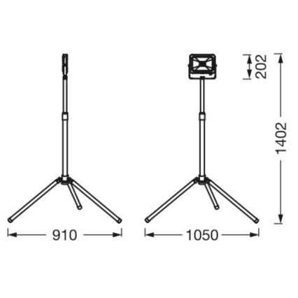 Ledvance - Proyector LED de exterior con soporte WORKLIGHT TRIPOD LED/30W/230V 6500K IP65