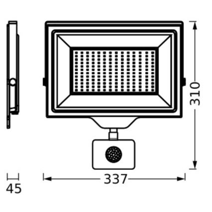 Ledvance - Proyector LED de pared para exteriores con sensor FLOODLIGHT ESSENTIAL LED/150W/230V IP65