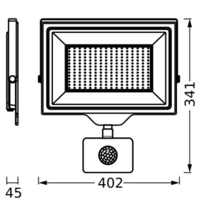 Ledvance - Proyector LED de pared para exteriores con sensor FLOODLIGHT ESSENTIAL LED/200W/230V IP65