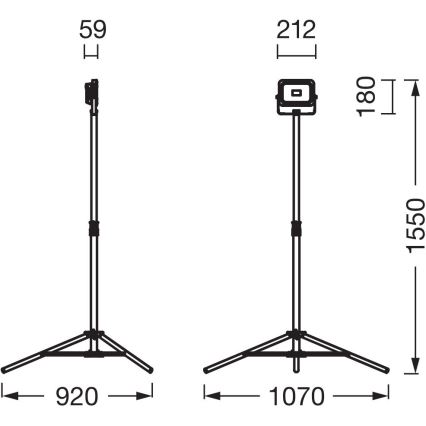 Ledvance - Proyector LED regulable con soporte WORKLIGHT TRIPOD LED/20W/3,7V IP54