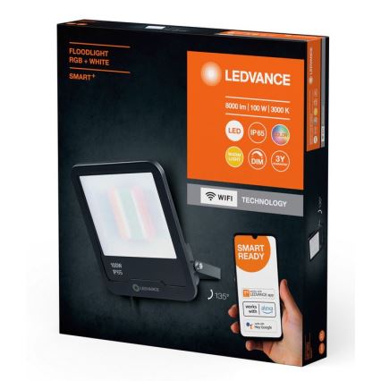 Ledvance - Proyector LED RGBW regulable para exteriores SMART+ FLOODLIGHT LED/100W/230V IP65 Wi-Fi