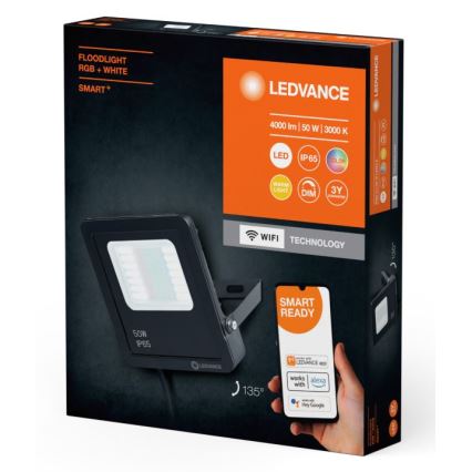 Ledvance - Proyector LED RGBW regulable para exteriores SMART+ FLOODLIGHT LED/50W/230V IP65 Wi-Fi