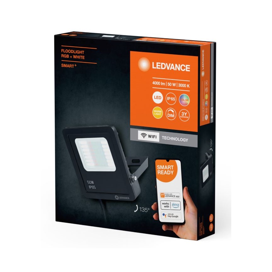 Ledvance - Proyector LED RGBW regulable para exteriores SMART+ FLOODLIGHT LED/50W/230V IP65 Wi-Fi