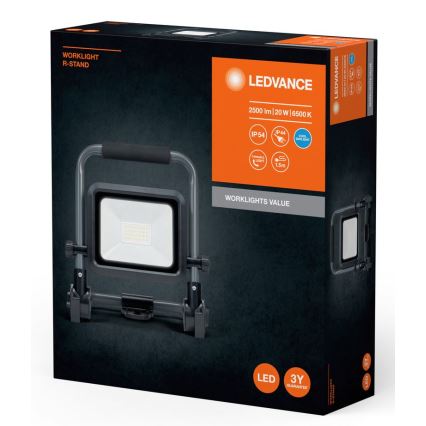 Ledvance - Proyector LED de exterior WORKLIGHT R-STAND LED/20W/230V 6500K IP54