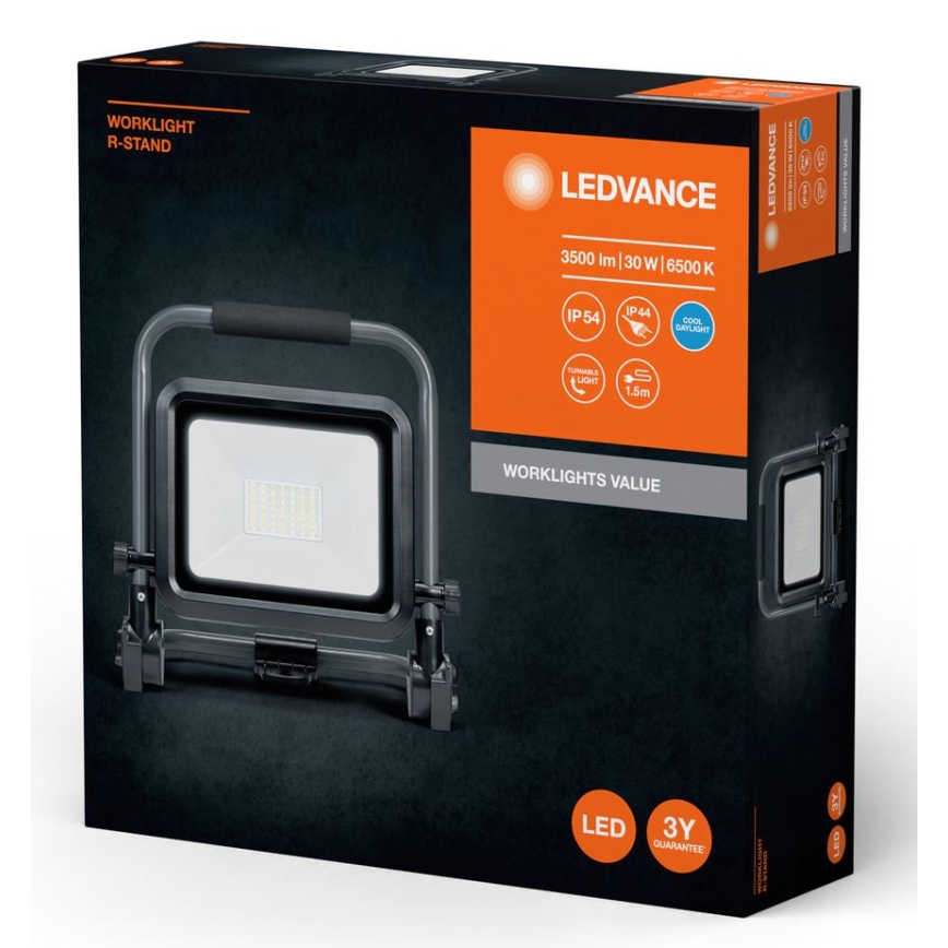 Ledvance - Proyector LED de exterior WORKLIGHT R-STAND LED/30W/230V 6500K IP54