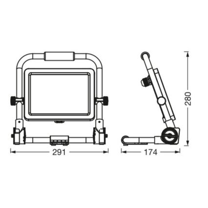 Ledvance - Proyector LED de exterior WORKLIGHT R-STAND LED/50W/230V 6500K IP65