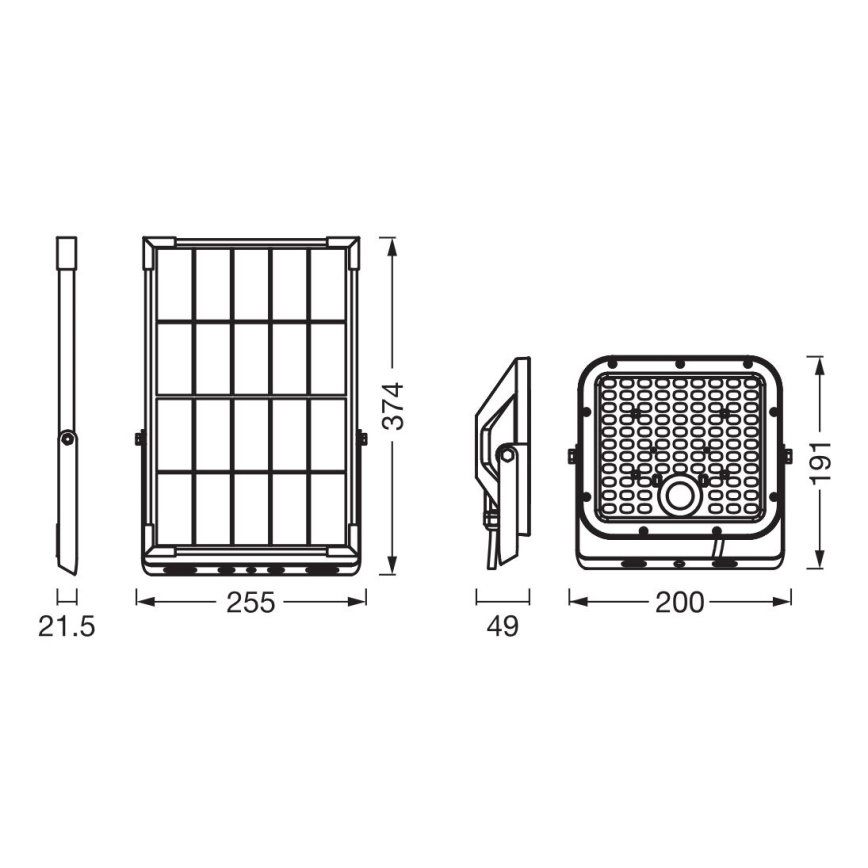 Ledvance - Proyector solar LED regulable con sensor FLOOD SPLIT LED/30W/6,4V IP65 + mando a distancia