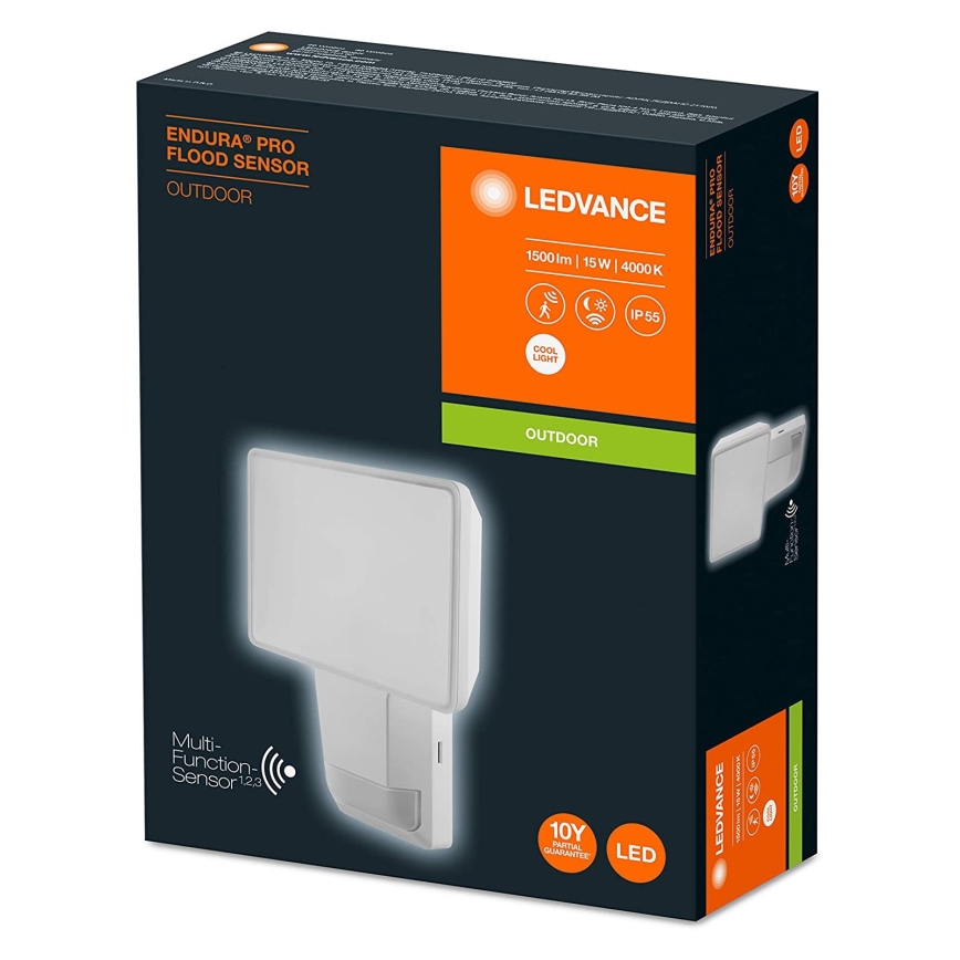 Ledvance - Reflector de pared LED para exteriores con sensor FLOOD LED/15W/230V IP55
