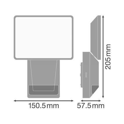 Ledvance - Reflector de pared LED para exteriores con sensor FLOOD LED/15W/230V IP55