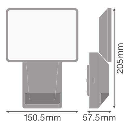 Ledvance - Reflector de pared LED para exteriores con sensor FLOOD LED/15W/230V IP55