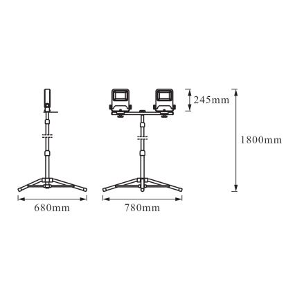 Ledvance - Reflector LED con soporte TRIPOD 2xLED/50W/230V IP65