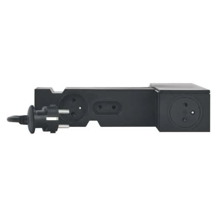 Legrand 049430 - Concentrador multimedia con interruptor 4Z Tipo E + 4Z Tipo C 2m negro