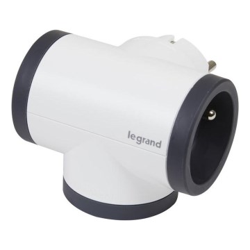 Legrand 049436 - Regleta de enchufes swivel 3Z Tipo E blanco/negro