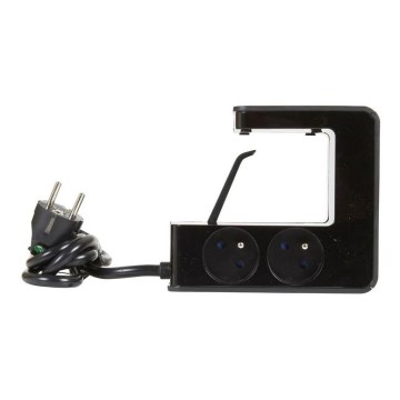 Legrand 050412 - Cable de extensión con interruptor para tablero de mesa 4Z Tipo E + 2x USB-A 1,5m negro