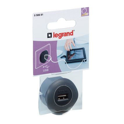 Legrand 50681 - Adaptador USB con enchufe 230V/1,5A negro