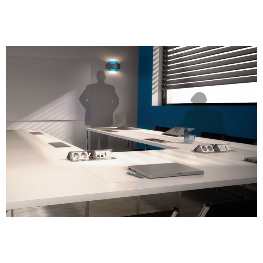 Legrand 54023 - Torreta retráctil para escritorio POP-UP 2x4M acero inoxidable