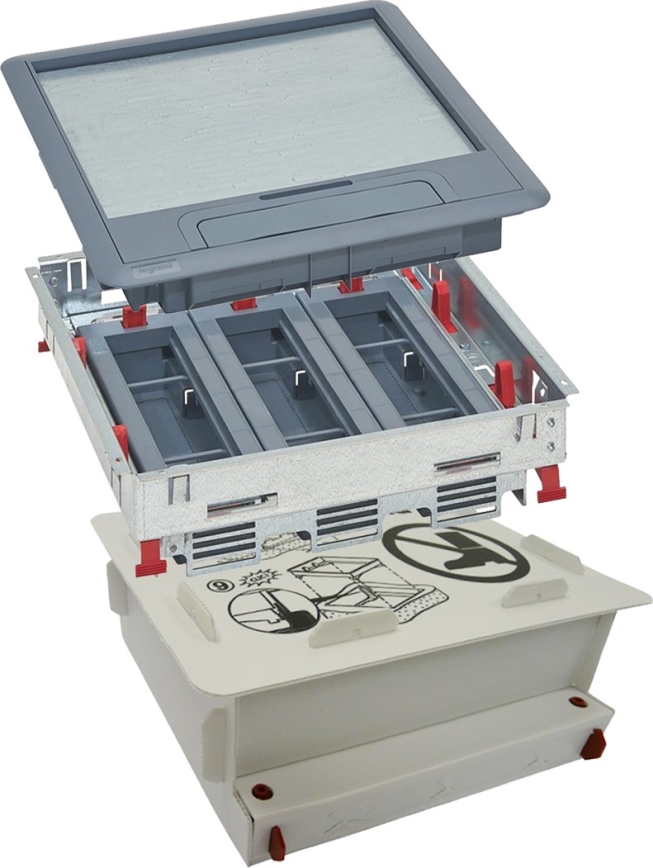 LEGRAND - Caja de suelo para concreto 24 módulos (12 dispositivos 45x45)