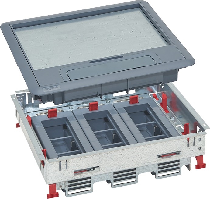 LEGRAND - Caja de suelo para pisos elevados 18 módulos (9 dispositivos 45x45)