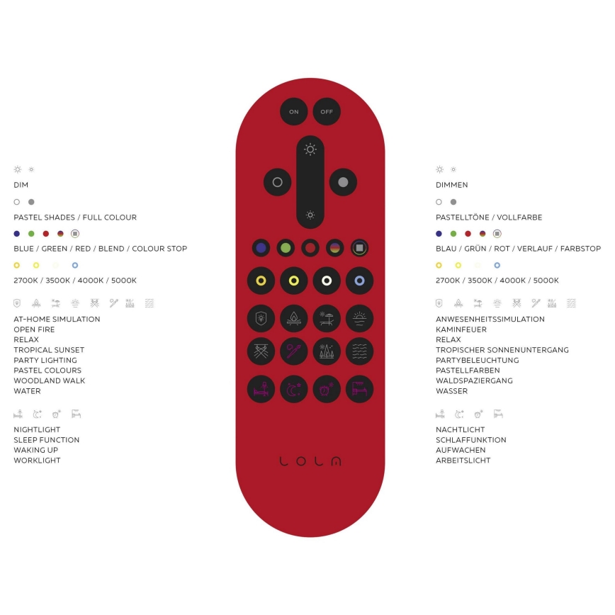 Leuchten Direkt 11212-16 - Lámpara de pie LED RGBW regulable NAOMI LED/10W/230V Wi-Fi TUYA + mando a distancia