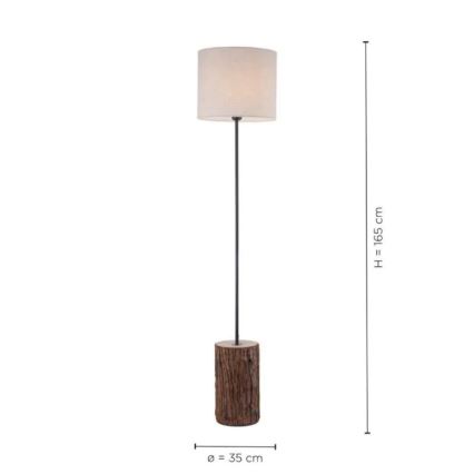 Leuchten Direkt 11234-79 - Lámpara de pie BARK 1xE27/40W/230V madera