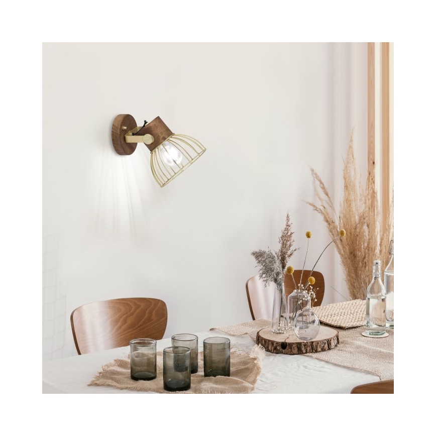 Leuchten Direkt 11486-60 - Foco de pared ALAMI 1xE27/25W/230V mango árbol