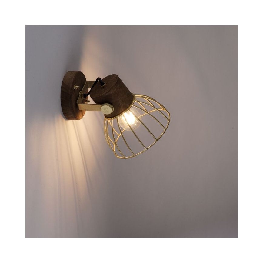 Leuchten Direkt 11486-60 - Foco de pared ALAMI 1xE27/25W/230V mango árbol