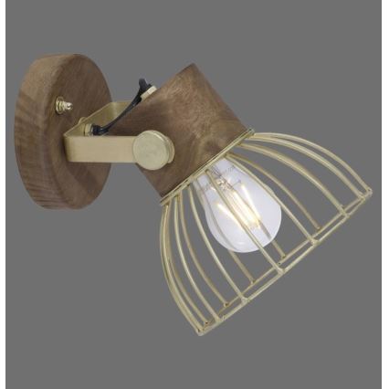 Leuchten Direkt 11486-60 - Foco de pared ALAMI 1xE27/25W/230V mango árbol