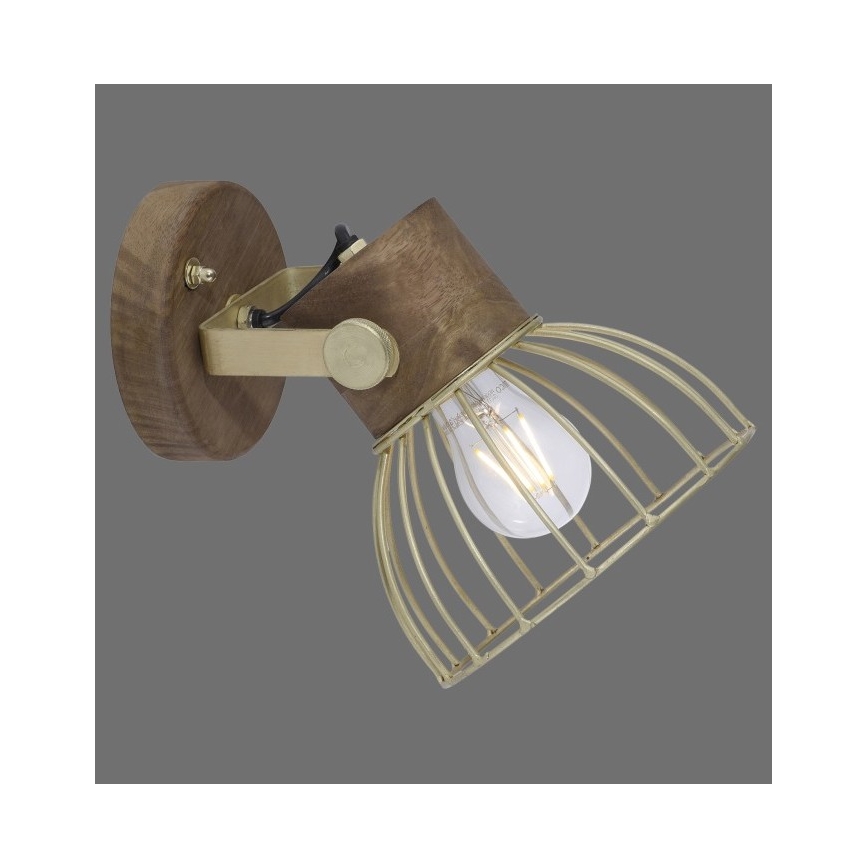 Leuchten Direkt 11486-60 - Foco de pared ALAMI 1xE27/25W/230V mango árbol