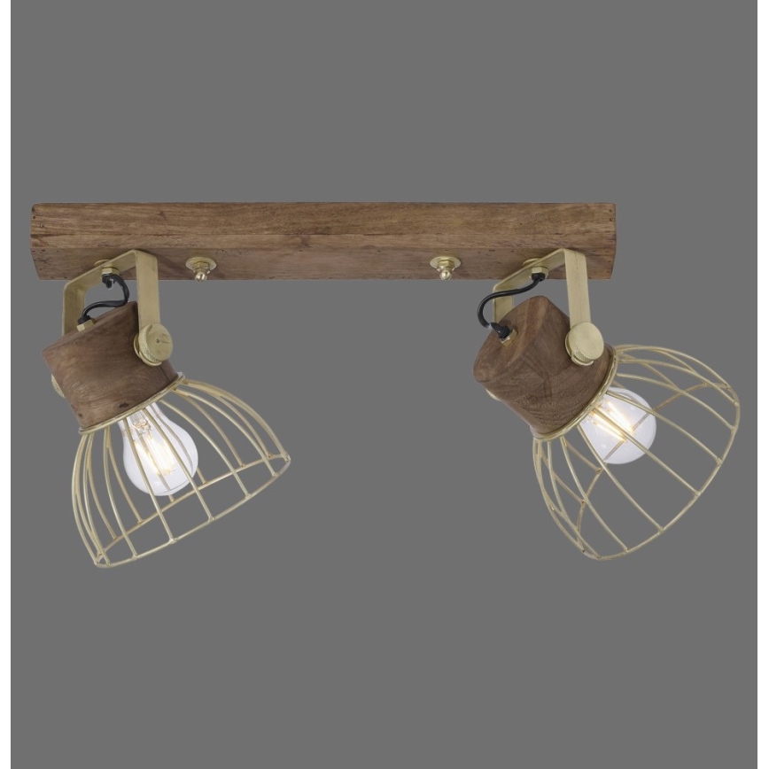 Leuchten Direkt 11487-60 - Foco ALAMI 2xE27/25W/230V mango árbol