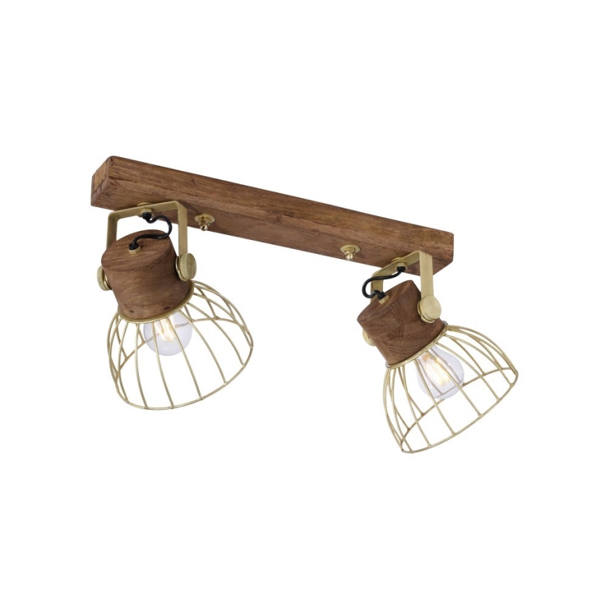 Leuchten Direkt 11487-60 - Foco ALAMI 2xE27/25W/230V mango árbol