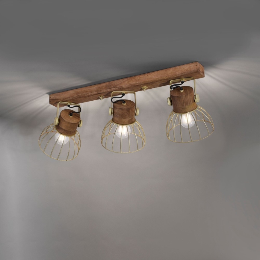 Leuchten Direkt 11488-60 - Foco ALAMI 3xE27/25W/230V mango árbol