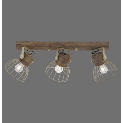 Leuchten Direkt 11488-60 - Foco ALAMI 3xE27/25W/230V mango árbol
