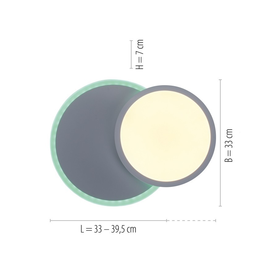 Leuchten Direkt 11662-16 - Plafón LED RGB regulable ARENDA LED/21W/230V + control remoto