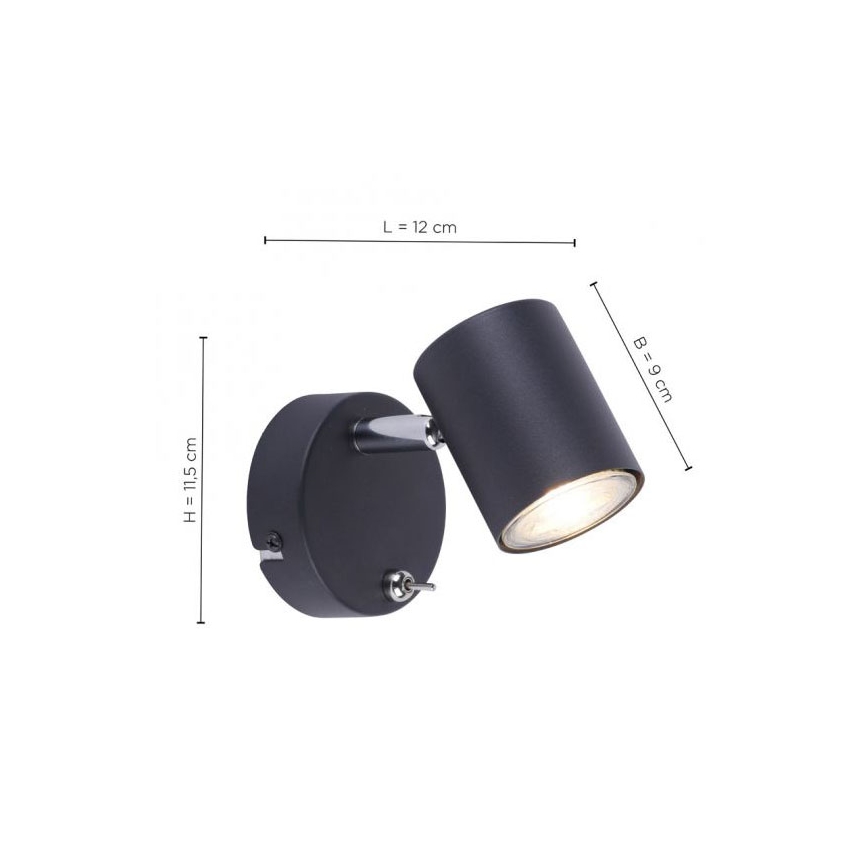 Leuchten Direkt 11941-13 - Foco LED de pared TARIK 1xGU10/5W/230V negro