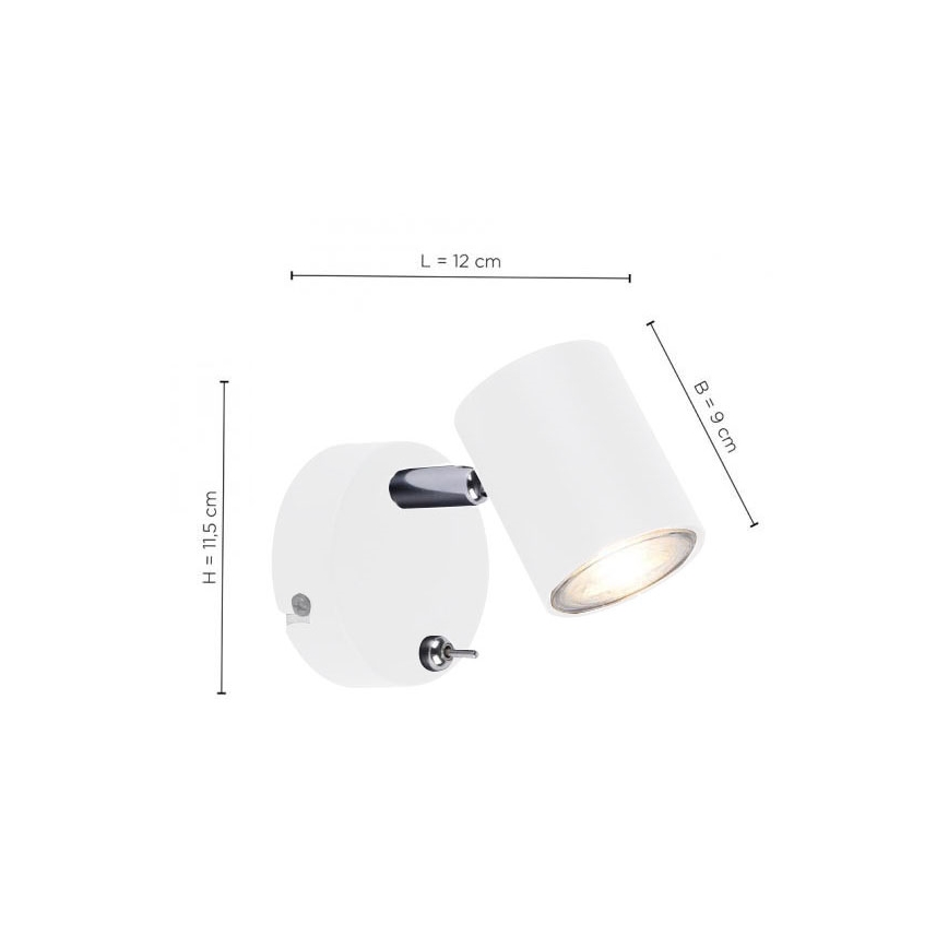 Leuchten Direkt 11941-16 - Foco LED de pared TARIK 1xGU10/5W/230V blanco