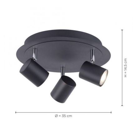 Leuchten Direkt 11943-13 - Foco LED TARIK 3xGU10/5W/230V antracita