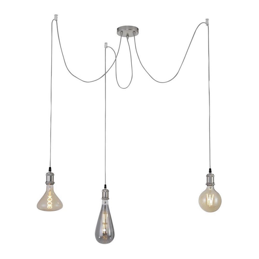Leuchten Direkt 13571-55 - Lámpara colgante DIY 3xE27/60W/230V araña cromo mate