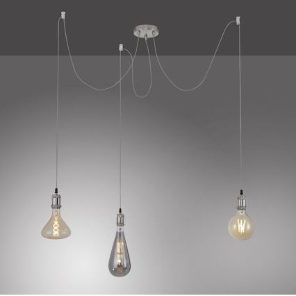 Leuchten Direkt 13571-55 - Lámpara colgante DIY 3xE27/60W/230V araña cromo mate